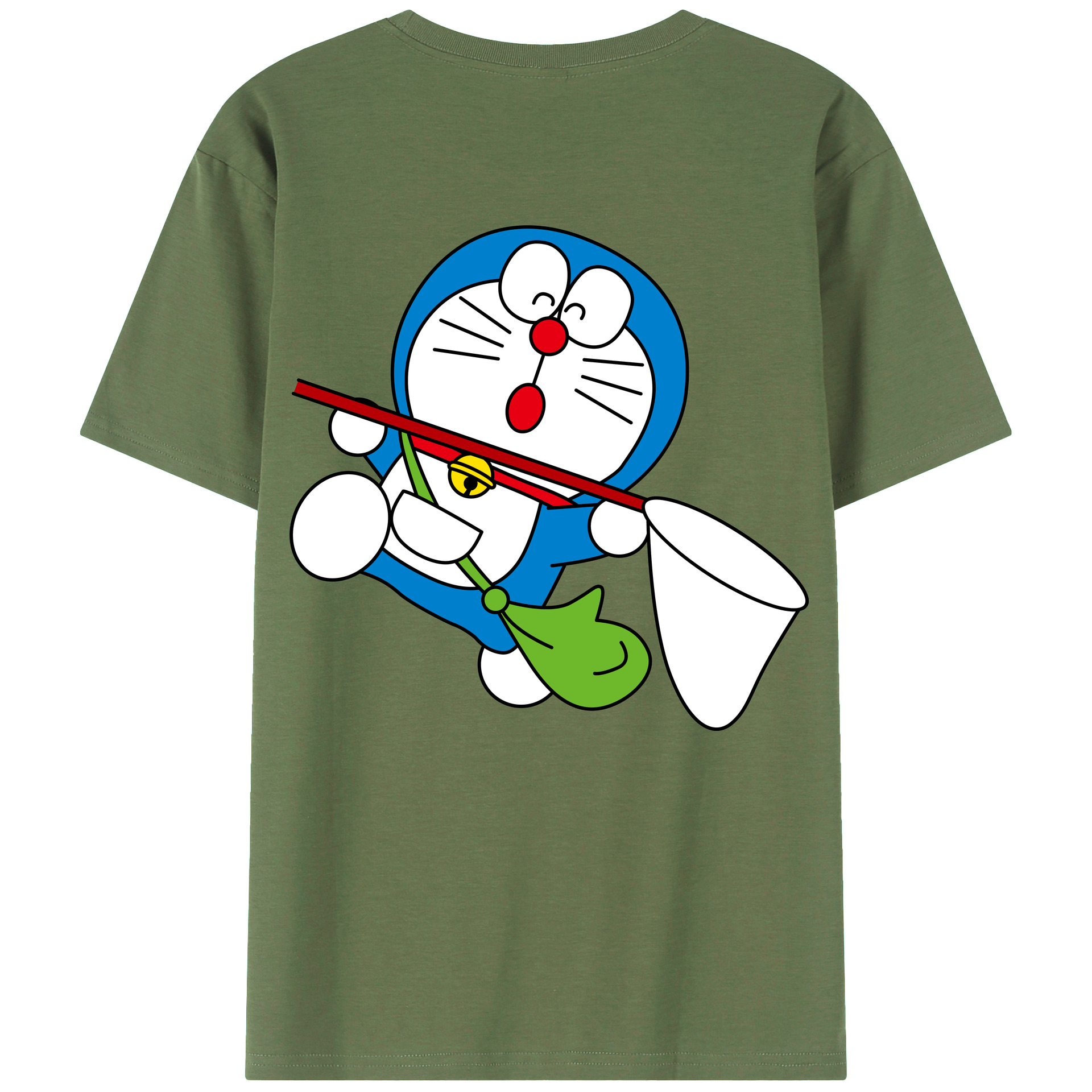 （画像用） ドラえもん Doraemon 綿100％ メンズ半袖Tシャツ（バックプリント） 通気性